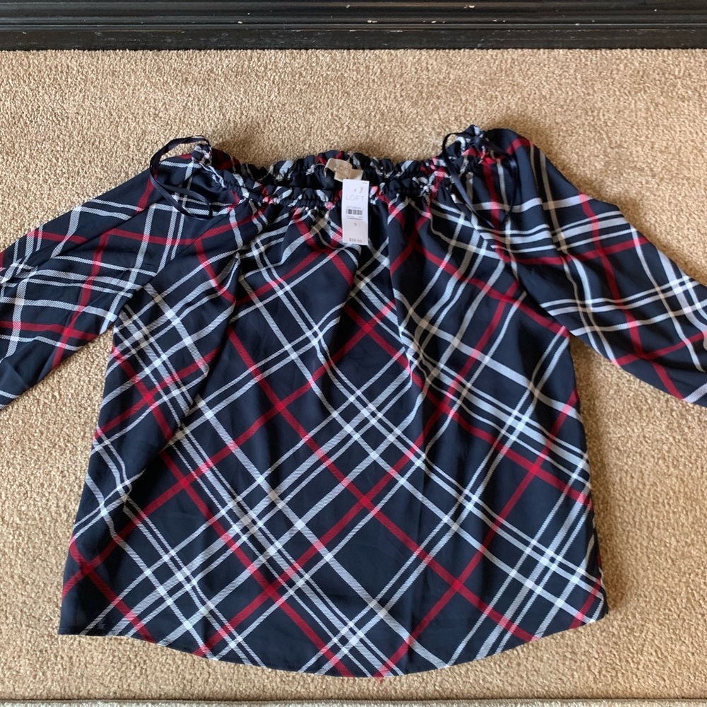 Loft off the shoulder blouse with bell sleeves